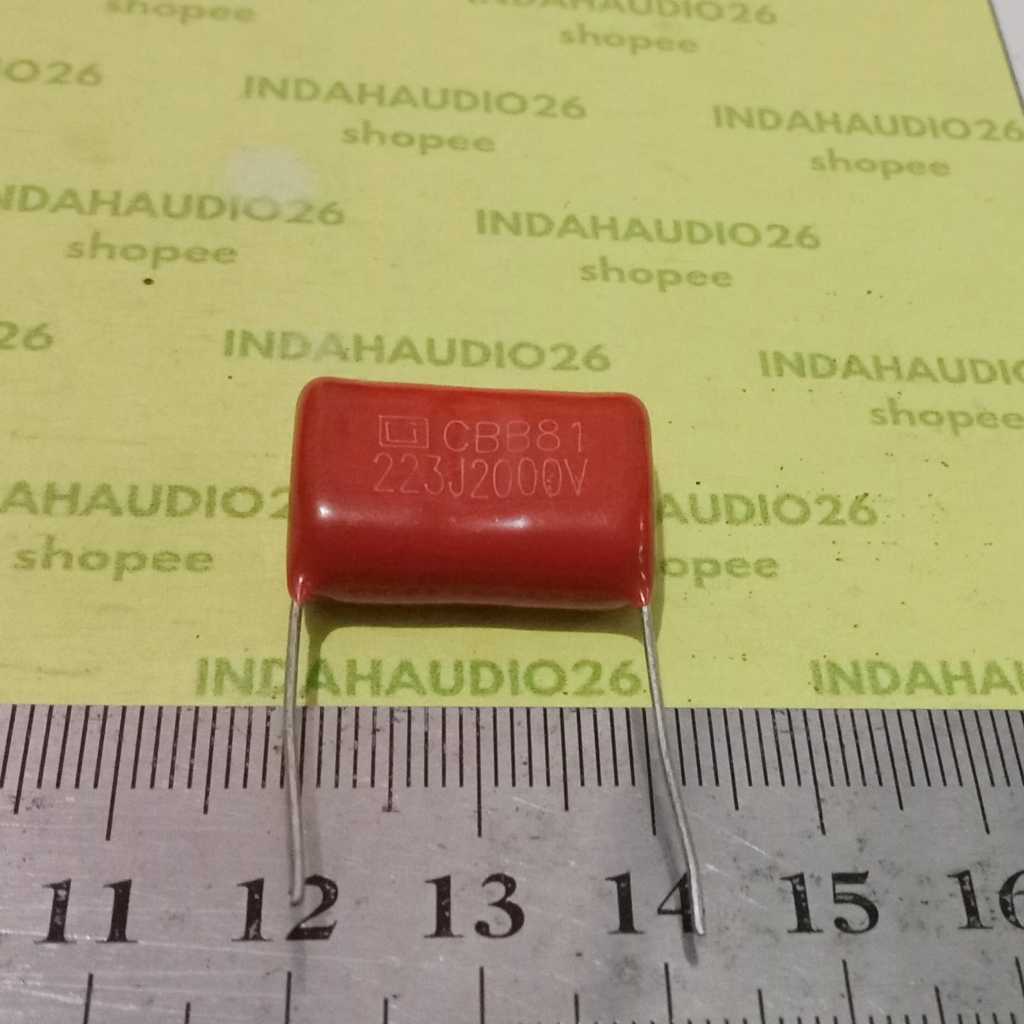 CBB81 223J2000V 20mm 223J 2KV 22nf 22n 2000v MILAR kapasirptor 223 2kv mylar capacitor MERAH