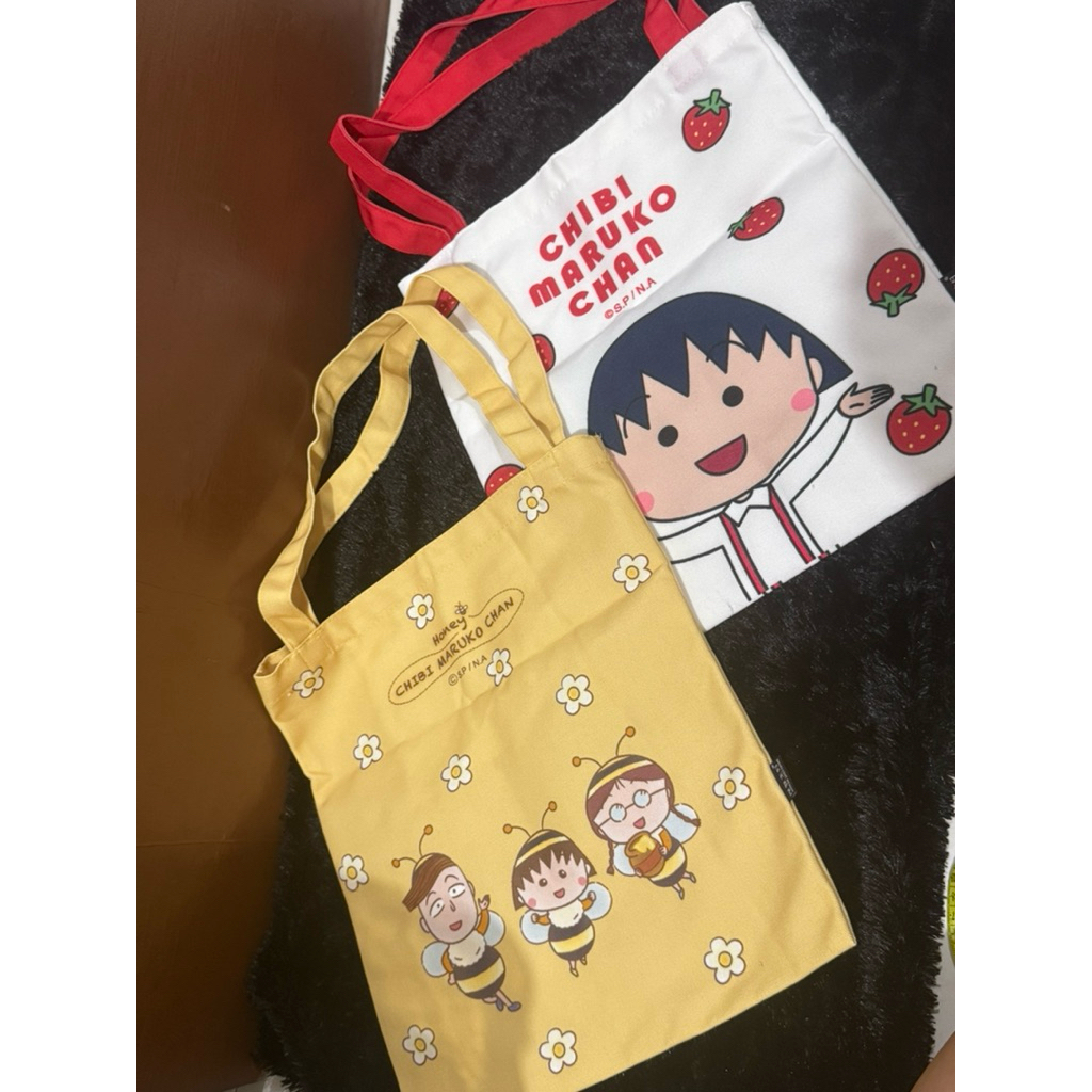 Tote Bag Kanvas Chibi Maruko Chan size 33x37cm / Tote Bag Kanvas Karakter Chibi Maruko Chan / Tas To