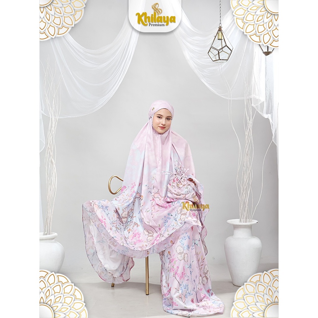 Mukena Dewasa Jumbo Satin Silky Shiny Mewah Set Sajadah