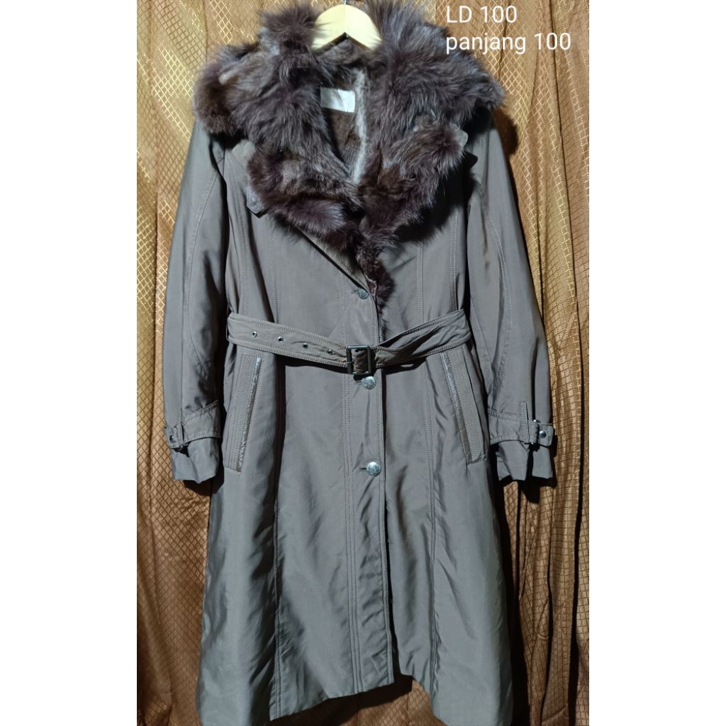 long coat bulu rubah fur fox coat long coat bulu asli long coat bulas long coat coklat coat coklat l