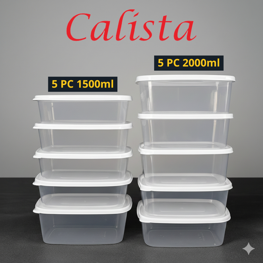 TOPLES 2000ML FOOD CONTAINER/KONTAINER/PREP TOPLES PLASTIK CALISTA RUMOI BENING SEALWARE 10PCS /FOOD