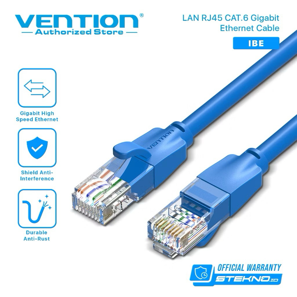 Kabel LAN Vention Cat6 5 METER (sambungan laptop langsung ke Box Wifi)