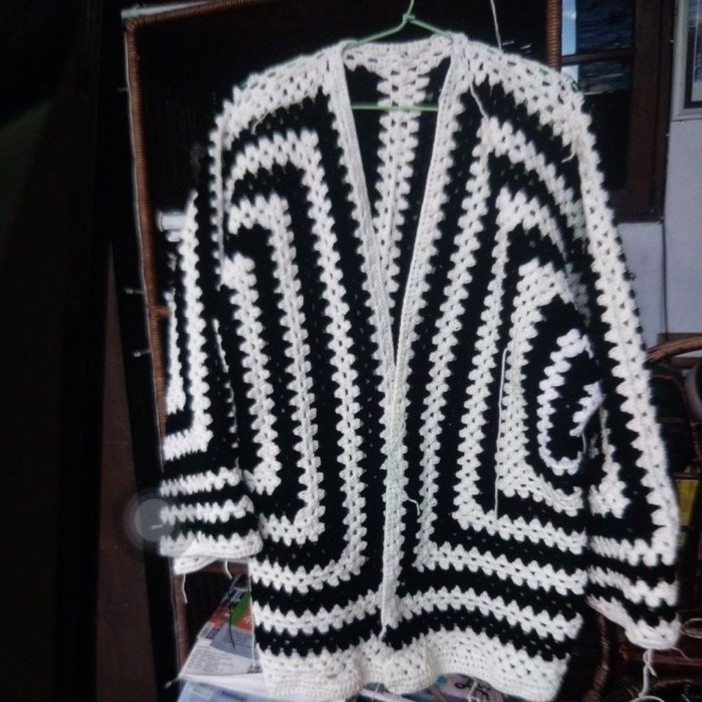 Hexagon sweater handmade cardigan