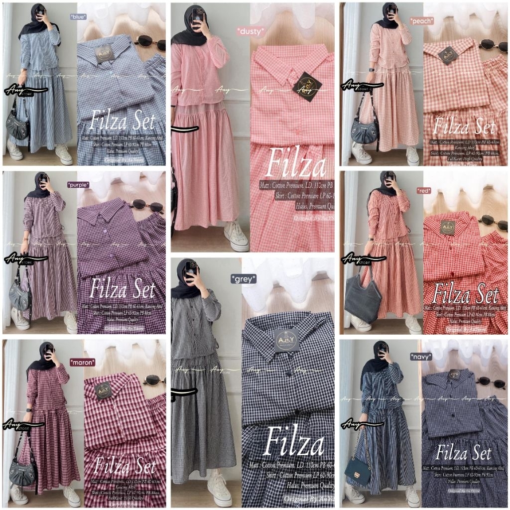 filza lavel setelan long tunic jumbo ld 120 kemeja kotak kotak long tunic kotak kotak long tunik str