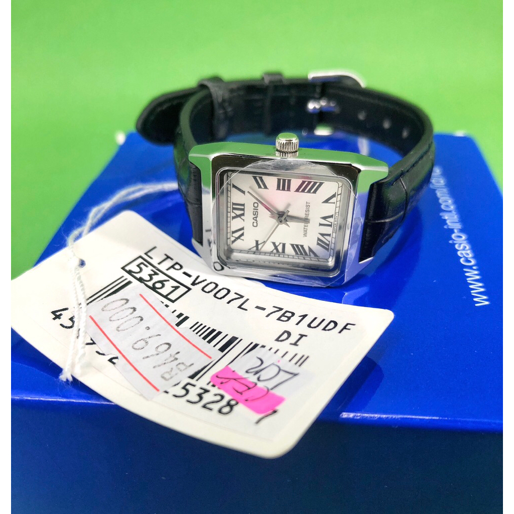 Jam Tangan Original Casio Tank Vintage Pria Wanita LTP-V007L-7B1UDF Tank Analog Black Leather Band j