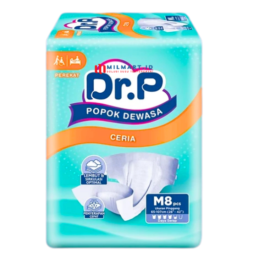 Dr.P Ceria / Dr. P Classic Plus / Dr. P Premium Plus ADULT DIAPERS BASIC TYPE M8/L8/XL8 / Popok Dewa