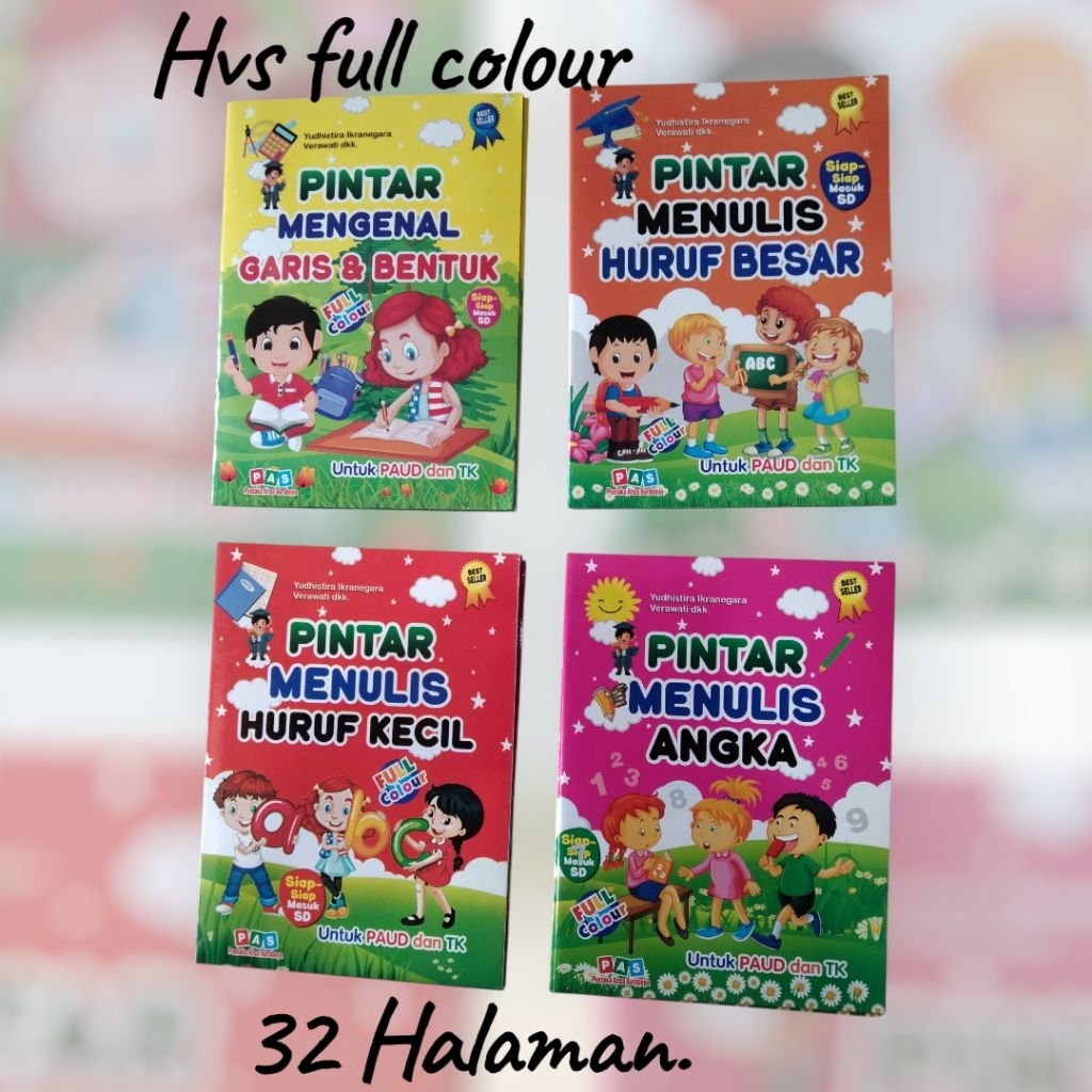 PINTAR MENULIS HURUF BESAR / MENULIS HURUF KECIL / MENULIS ANGKA / GARIS & BENTUK.