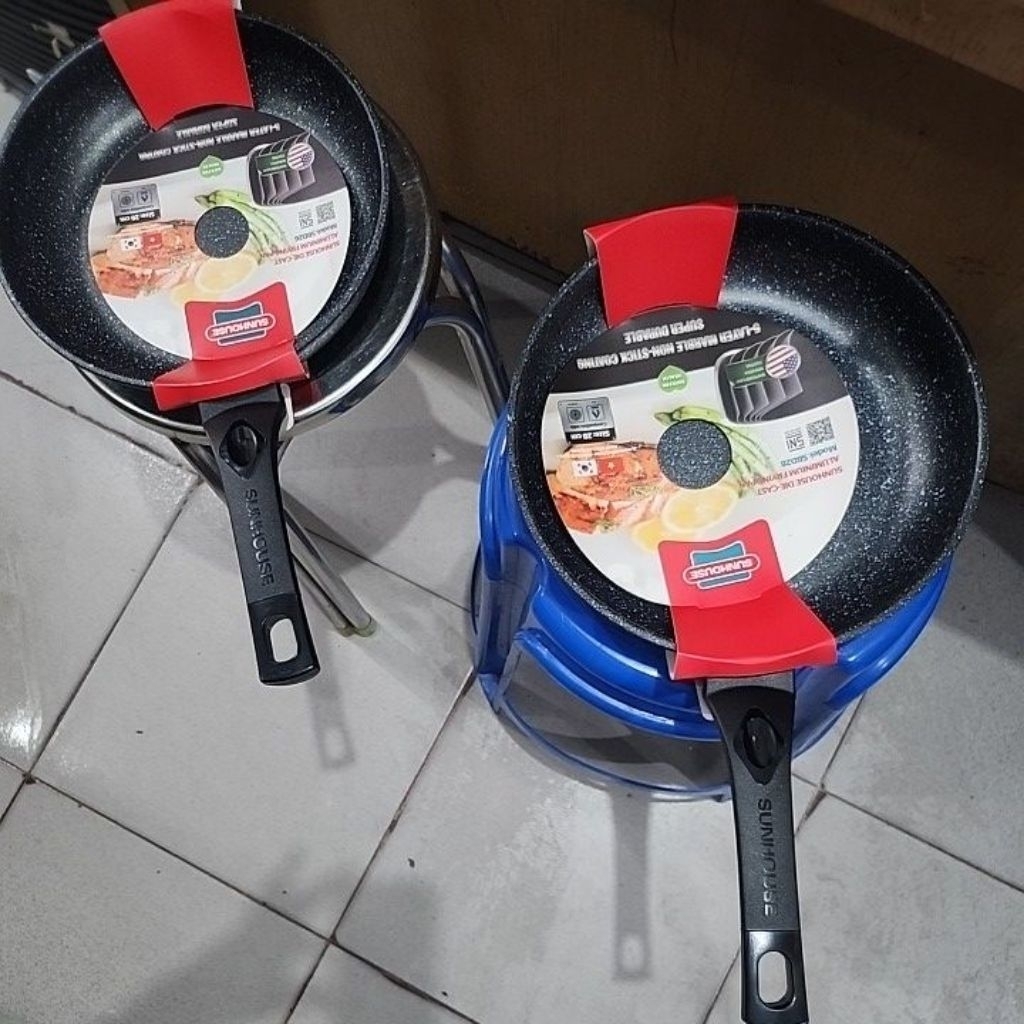sunhouse marble fry pan 26cm 28cm teflon marble anti lengket