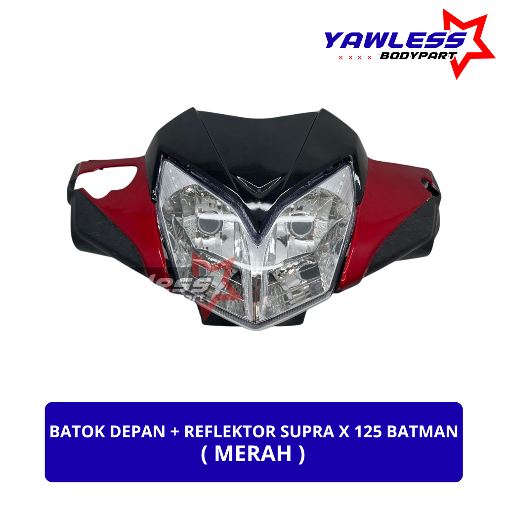 batok depan supra x 125 batman warna merah + reflektor supra x 125 / batok lampu supra x 125
