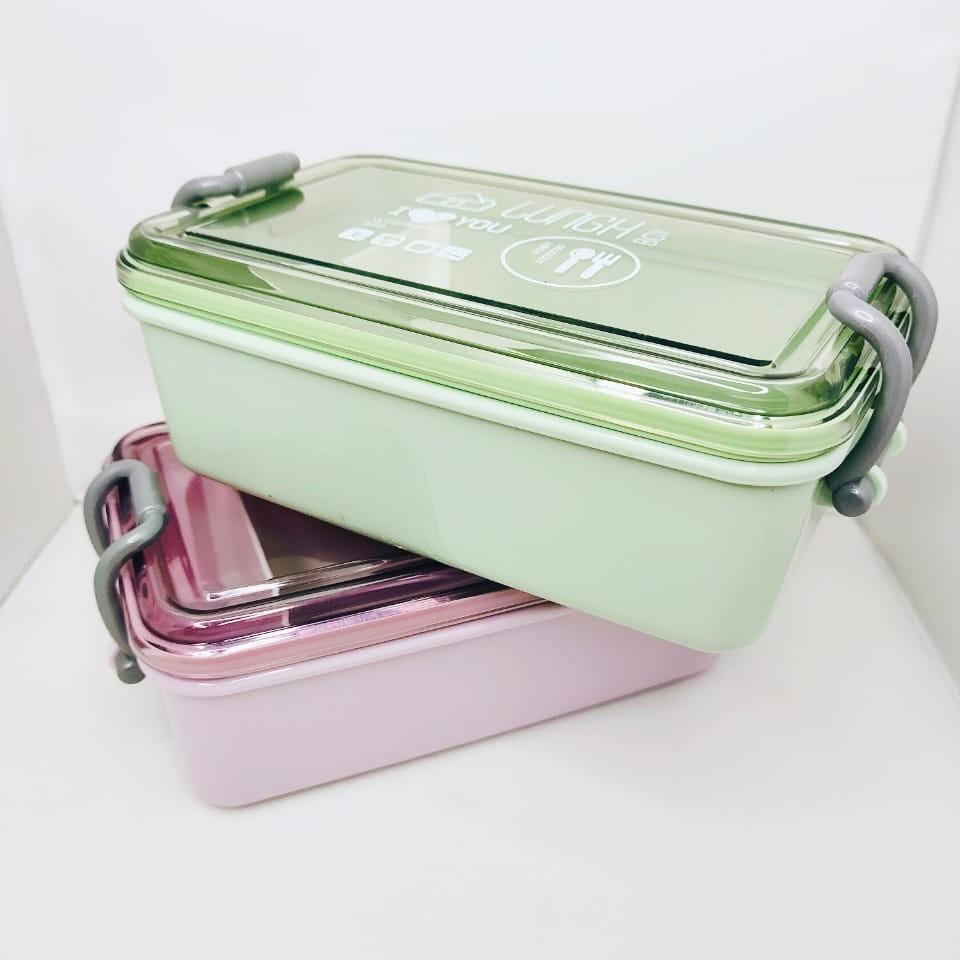 Obral Cuci Gudang Lunch Box Colourful 328 / Kotak Makan Anak / Lunch box mewah terbaru - 2 sekat