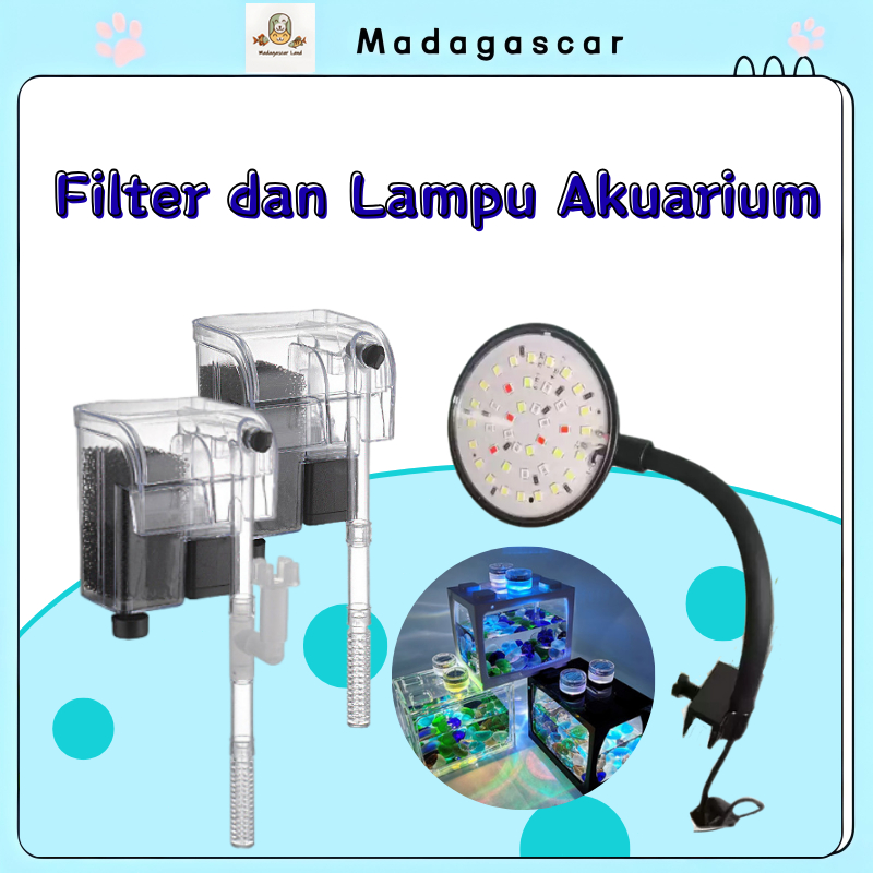 [MADA]Filter Akuarium Sistem Filtrasi Efisien dengan Lampu Akuarium untuk Lanskap Air yang Jernih da