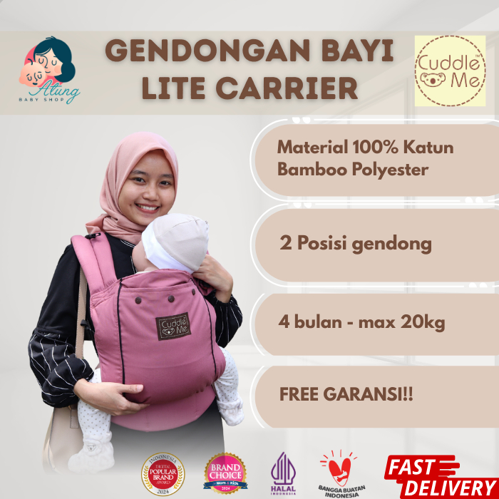 Gendongan Bayi umur 4bulan - LiteCarrier Solid CuddleMe SSC M Shape - Gendongan Depan Belakang