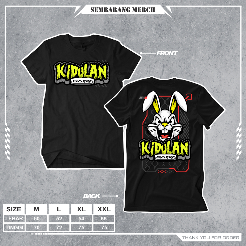Kaos KIDULAN GANK V3 KAOS PEMUDA bahan cotton pe soft 24s Baju KAOS PEMUDA DESA ERTE ERWE Katun Dist