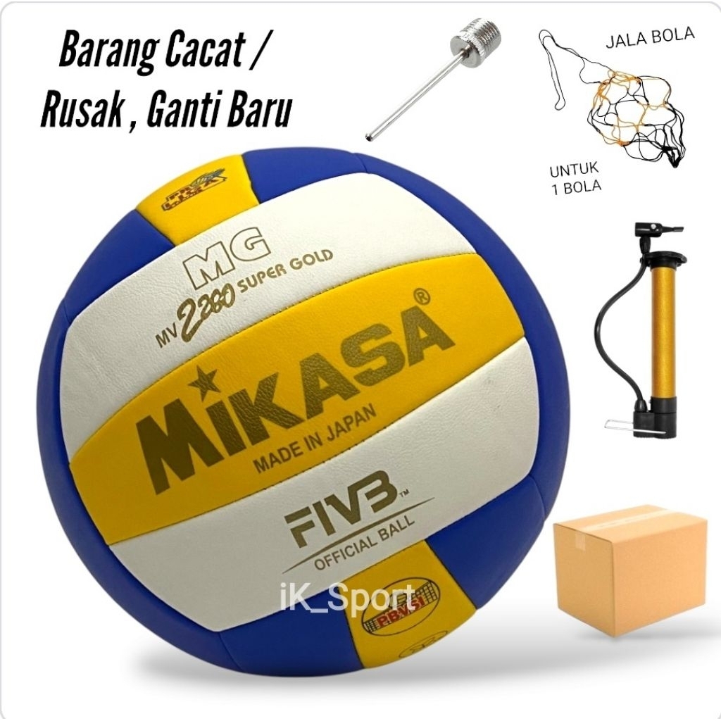 Bola Voli MIKASA MV2200 SUPER GOLD Original Jahit Asli . Bola Volley Mikasa Volly Voly