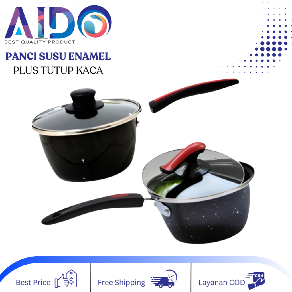 Panci rebus serbaguna Panci Kuah PANCI Sup PANCI Enamel 20 cm Sauce Pan Anti Lengket dengan tutup
