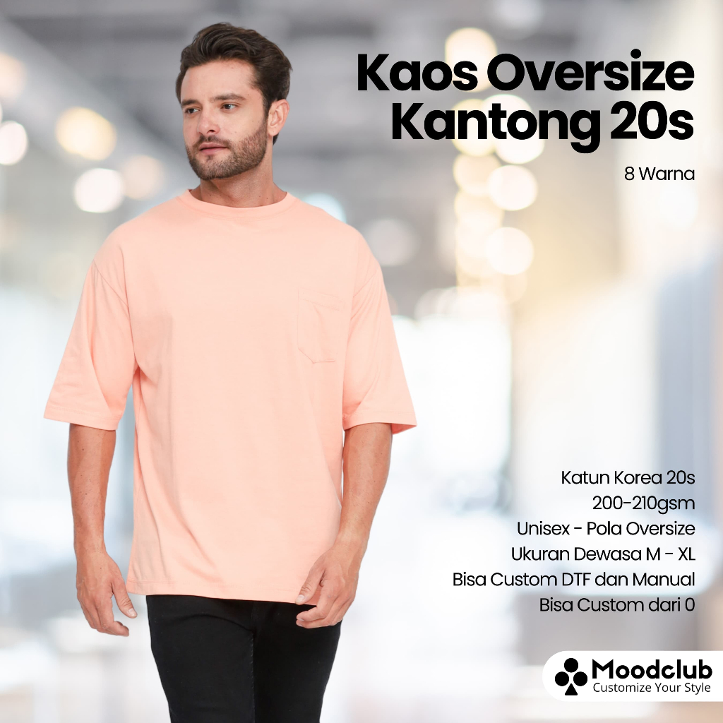 Kaos Oversize Pocket / Kantong Saku Polos Pria