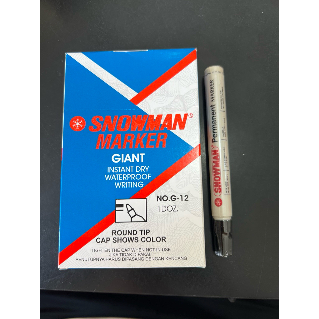 1 KOTAK SPIDOL PERMANENT SNOWMAN G-12 HITAM