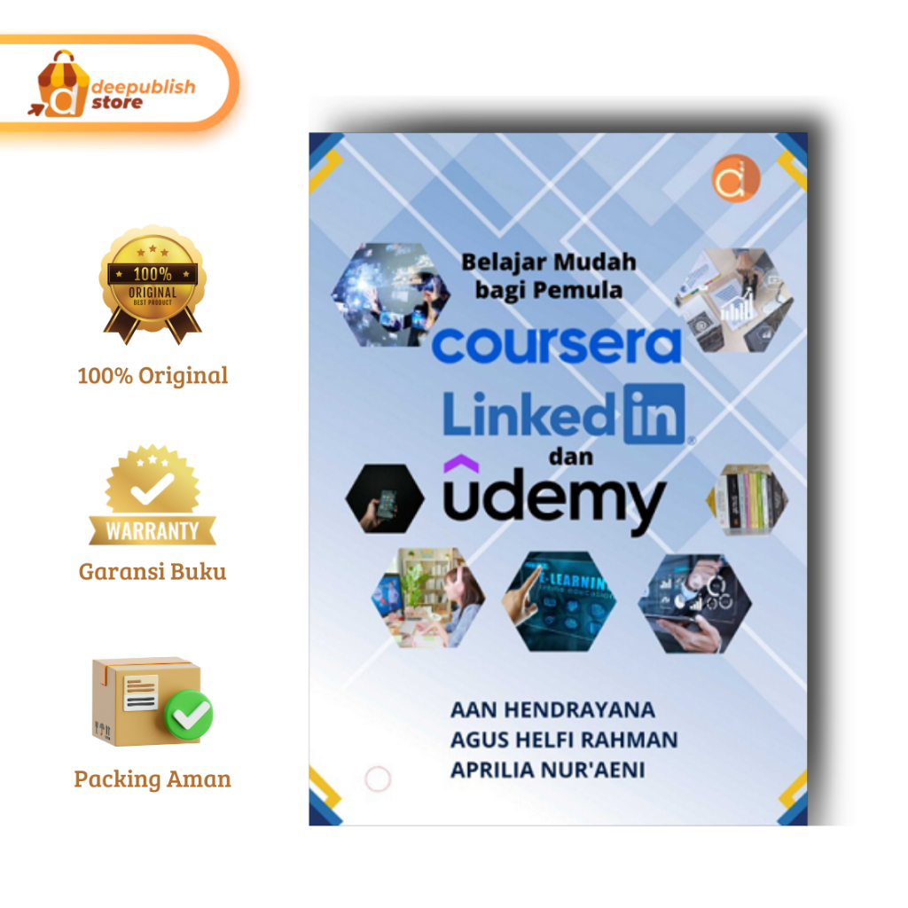 Deepublish | Buku Belajar Mudah Bagi Pemula Coursera, Linkedin, dan Udemy | Buku Sains dan Teknologi