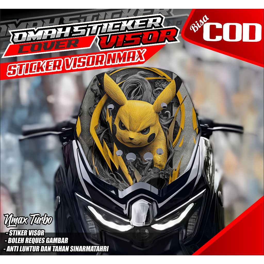 Stiker Decal Visor Winshield yamaha Nmax  TURBO / Nmax New (2020-2023) / NMAX Old 155 2015-2019 Stik