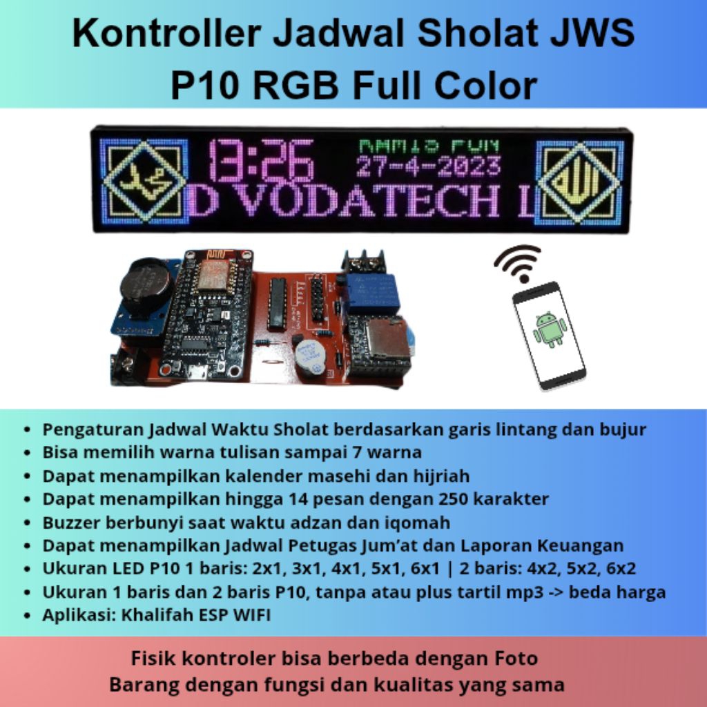 Controller Kontroler JWS P10 RGB Tartil Murotal