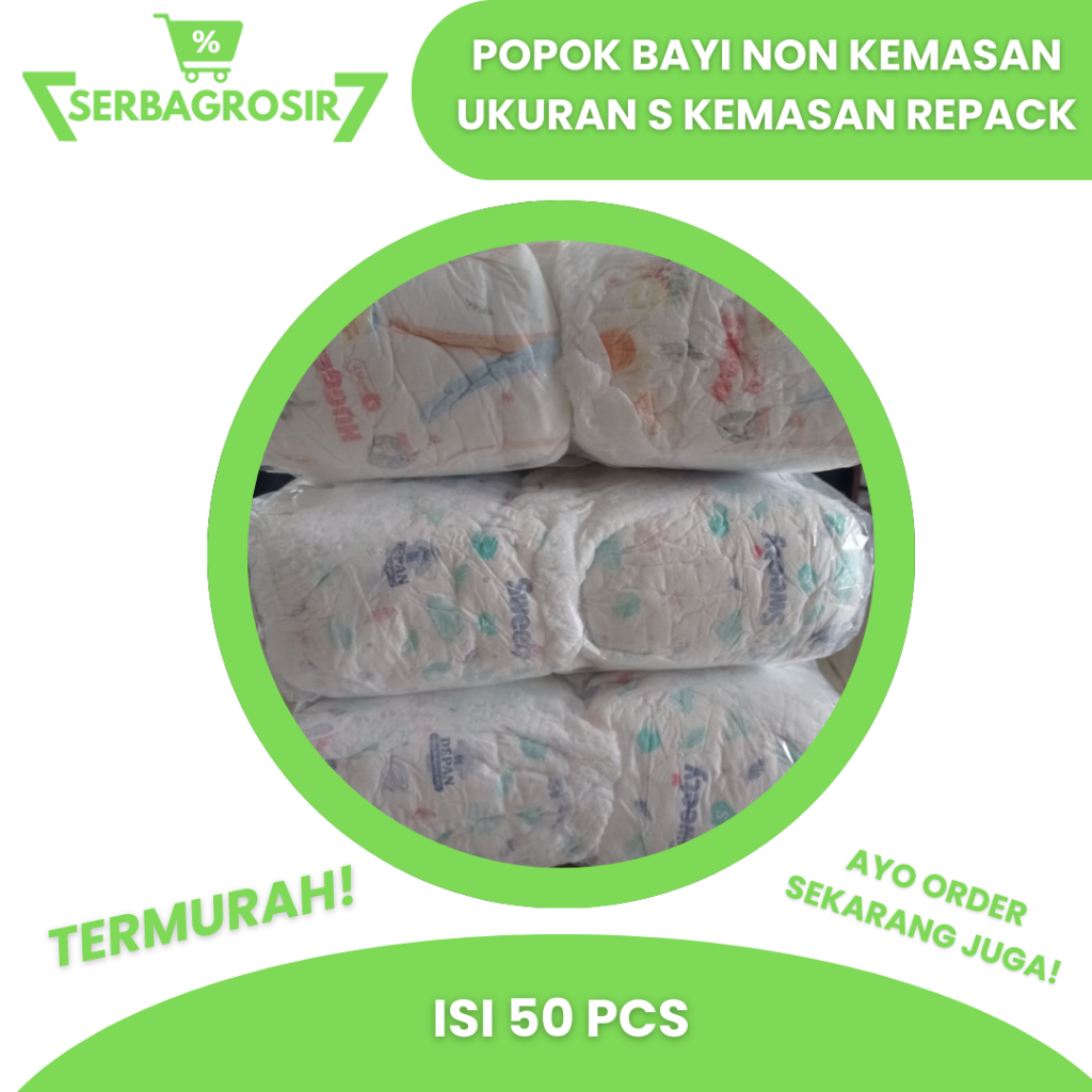 Popok Bayi Non Kemasan Pabrik Ukuran S Isi 50Pcs Kemasan Repack