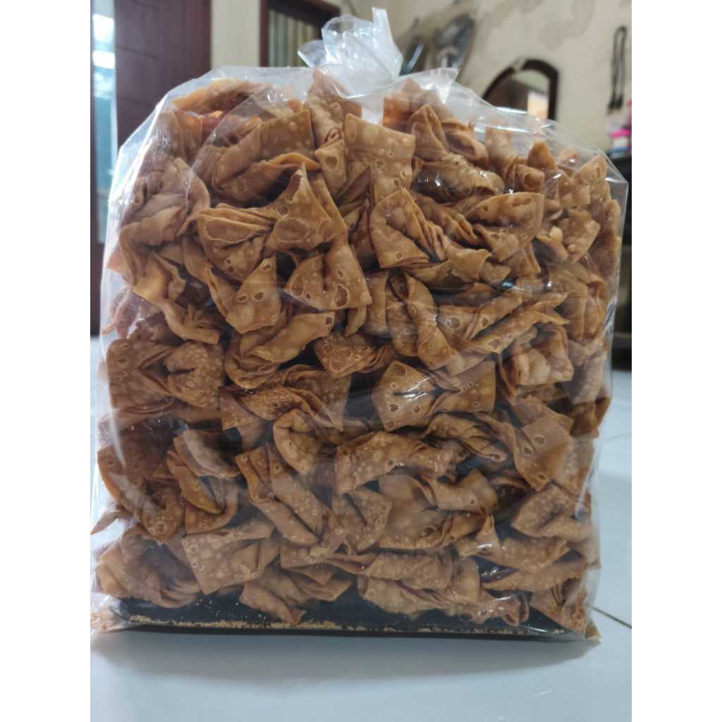 Keripik Bawang / Kripik Bawang / Kue Bawang Pita Kemasan 5 Kg / 1 Ball - Cemilan Renyah, Empuk, Guri