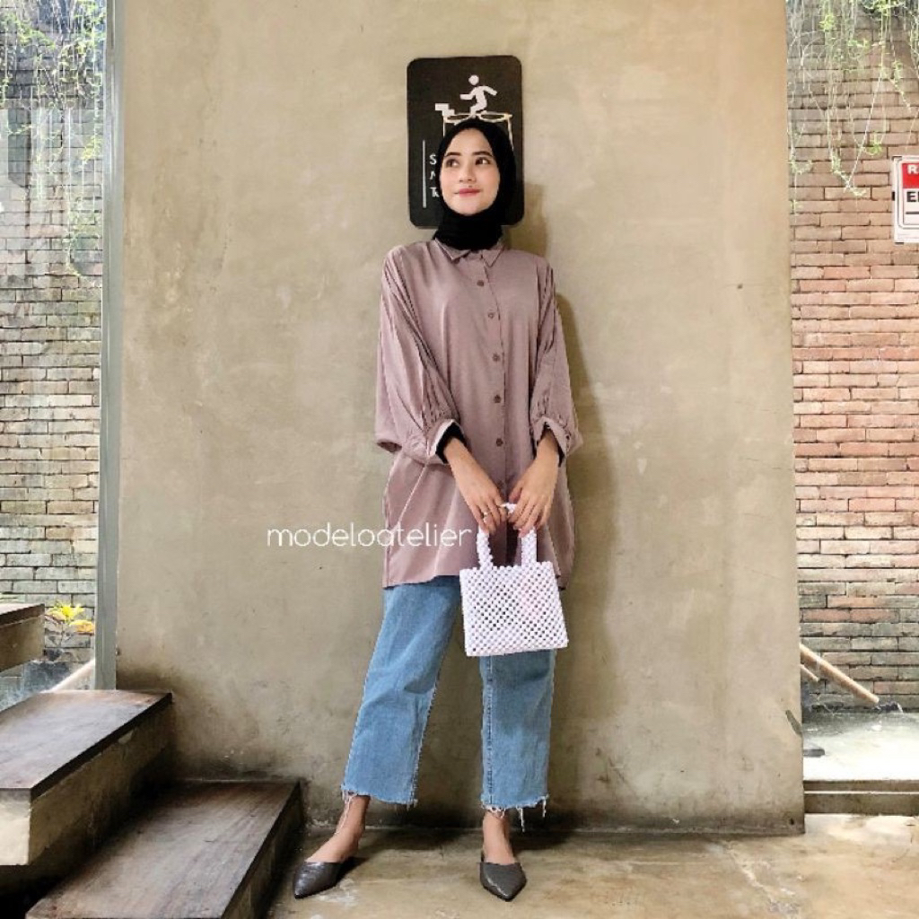 (Pl) Kemeja Tunik Wanita Baju Kemeja Polos Wanita Kemeja Batwing Baju Tunik Wanita Baju Batwing Wani