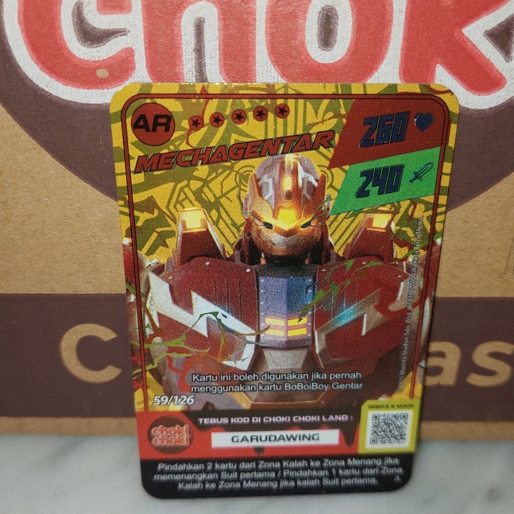 Boboiboy Monsta Galaxy Card Choki-Choki (Season 02) Heroes Unite Card Foil/Hologram Tier A 1pcs (Bon