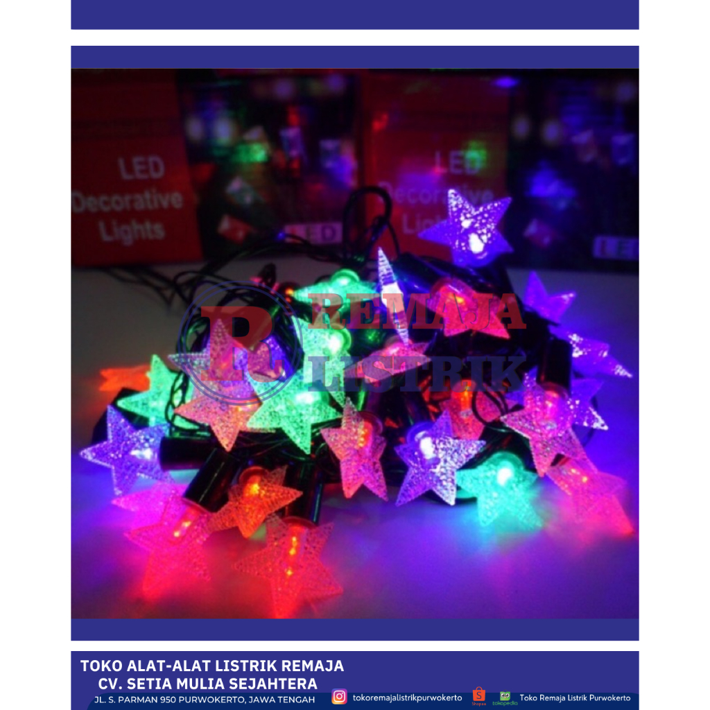 LAMPU HIAS NATAL 40 LED BINTANG BESAR MUXINDO