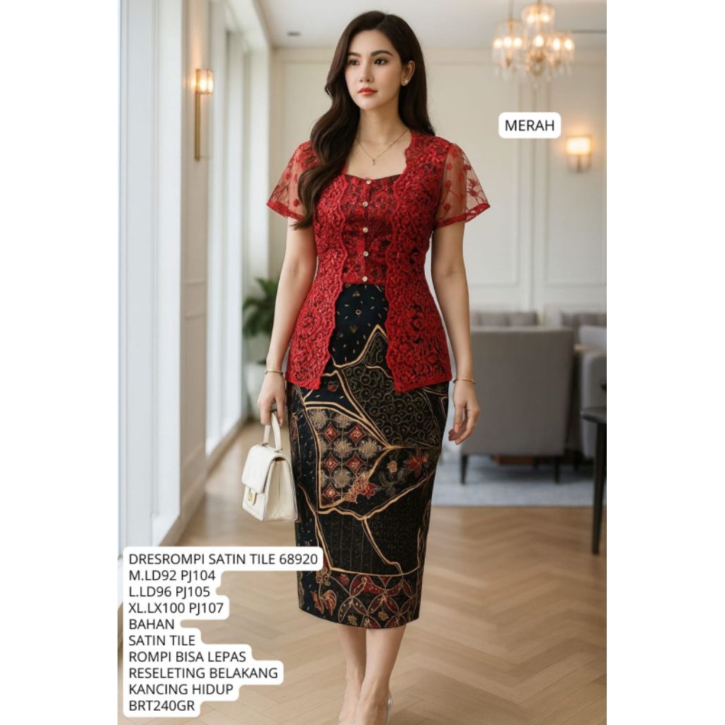 DRES ROMPI SATIN TILE 68920 / DRES KEBAYA