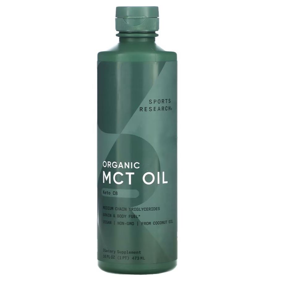Sports Research Organic MCT C8 Oil Unflavored 473 ml keto diet coconut