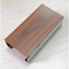 Kusen Aluminium Bahan Kusen Aluminium Batangan Open Back 3 inch - warna kayu