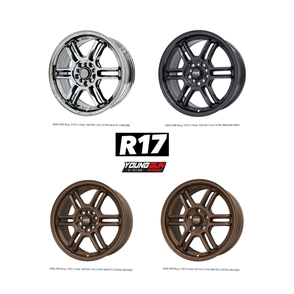 Velg mobil racing ring 17 HSR AERI r17 lebar 7.5 model enkei rpf01 innova brv hrv ertiga xl7