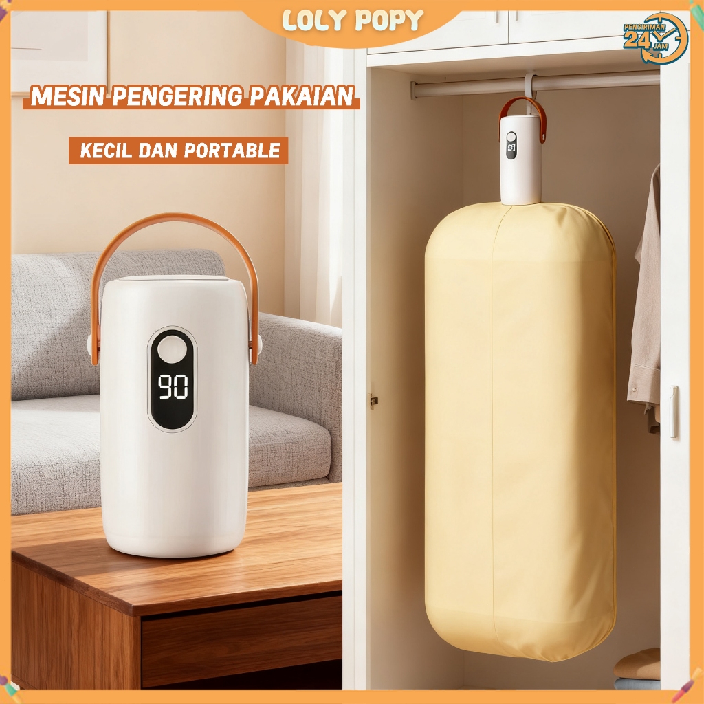[Ready] Mini Mesin Pengering Pakaian Portabel Pemanas Pengering Pakaian Lipat Listrik Pengering Otom