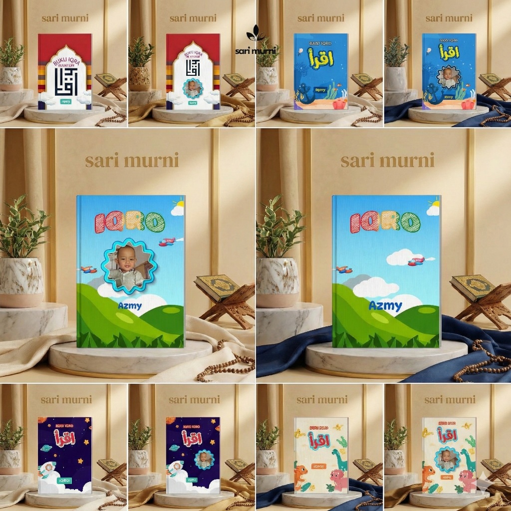 Iqra Hitam Putih Custom Nama Foto Anak Cowok - Softcover