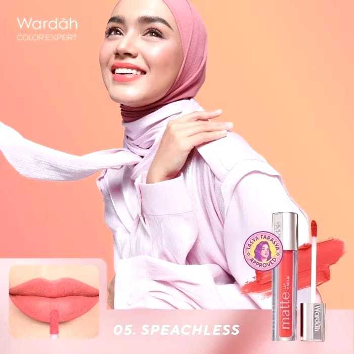 Wardah Matte Lip Cream 4g - 05 Speachless Tahan Lama Lip Cream Wardah Lipstik Matte Tahan Lama