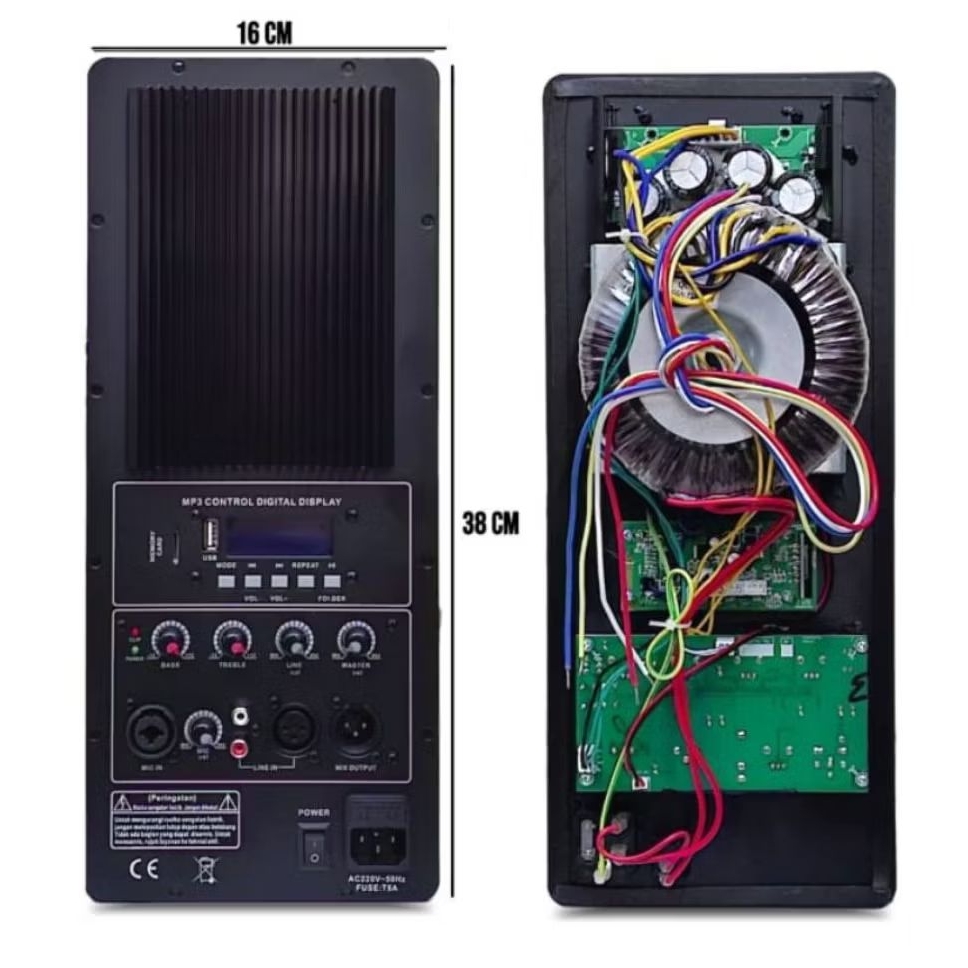 Power kit Mesin Speaker Aktif Model Huper Class H Bisa Untuk 2/3 Way Bluetooth USB