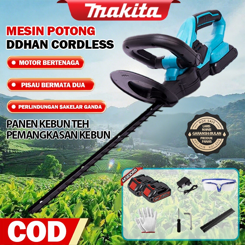 MAKITA Pisau Pangkas Daun dan Pagar Mesin Potong Rumput Mesin Pemangkas Dahan Baterai 298VF Cordless