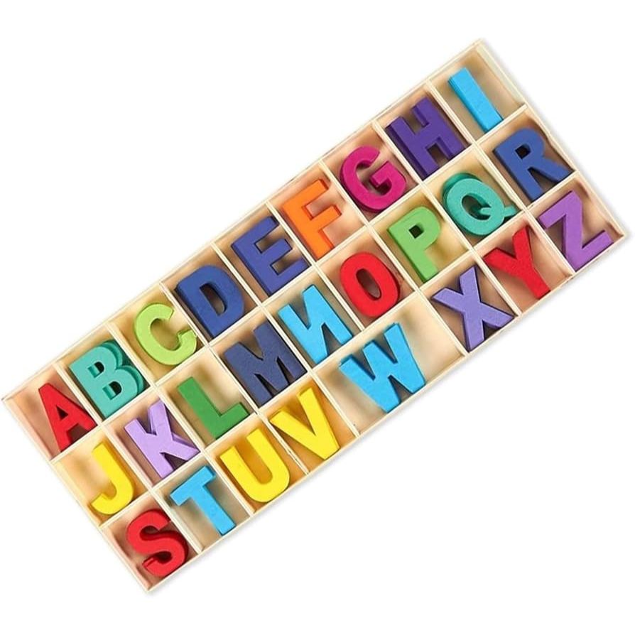 130 Pcs Huruf Kayu warna Set A-Z 3CM / belajar mengenal huruf
