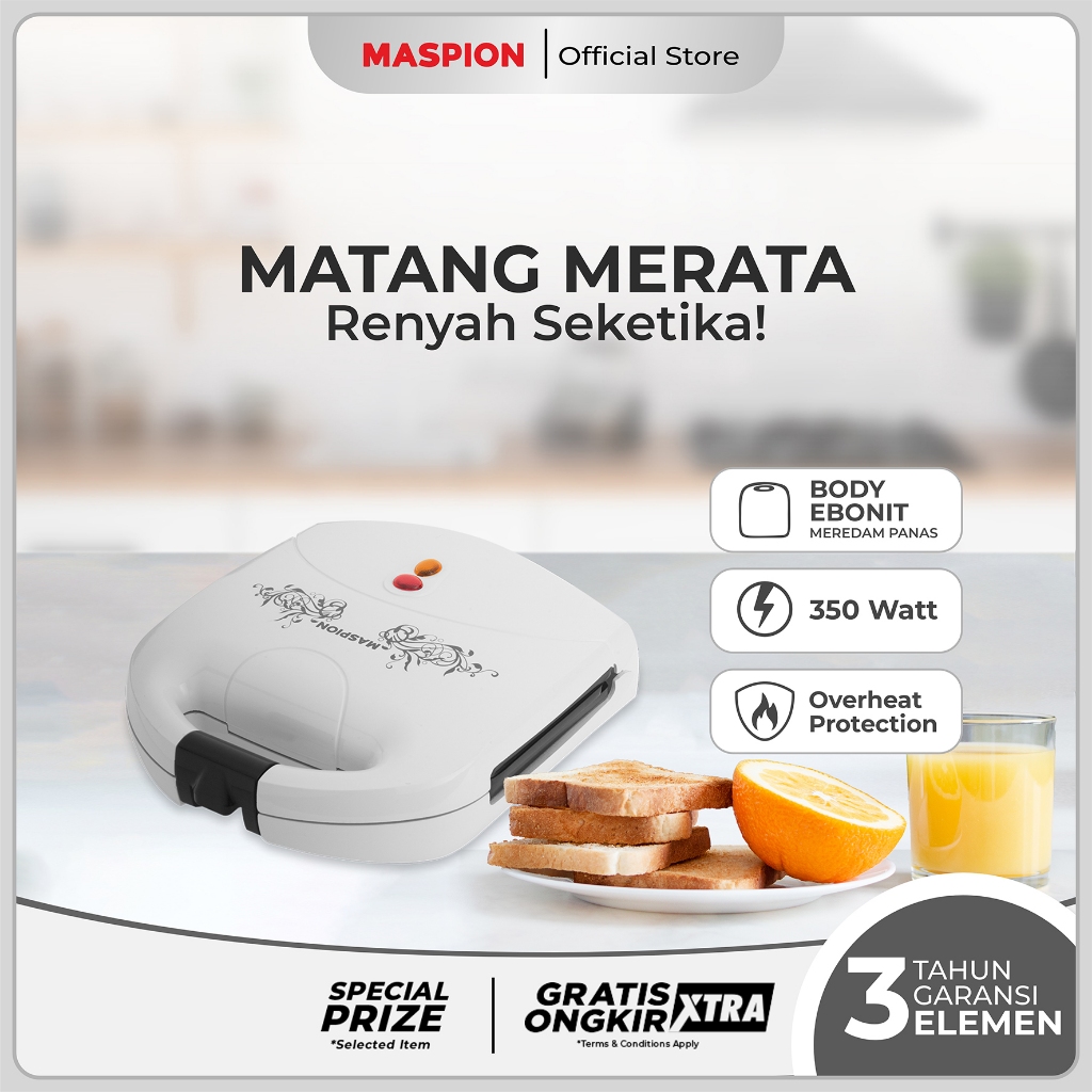 Maspion Pemanggang Roti Electric Sandwich Toaster MT-206