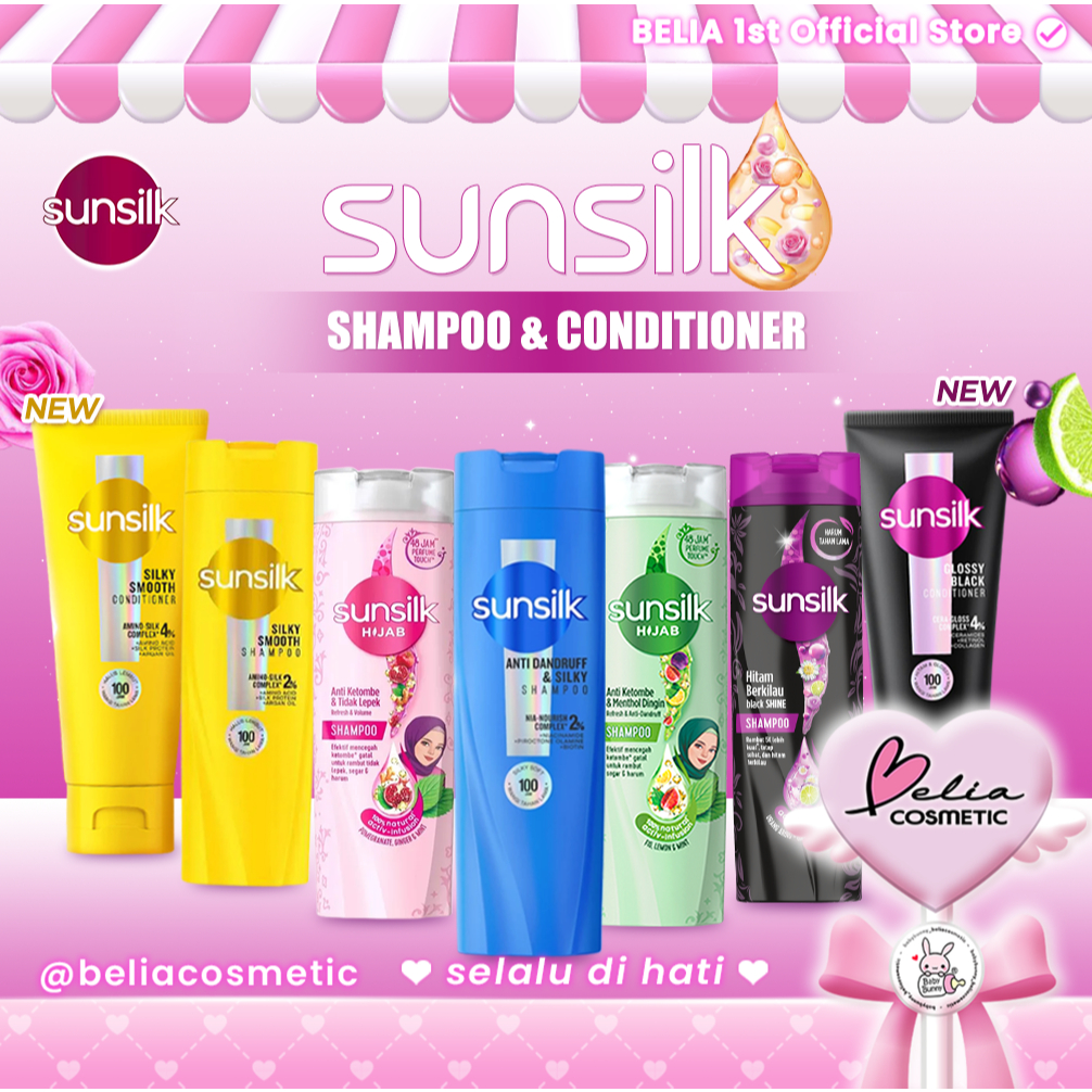 ™ BELIA ™ SUNSILK Shampoo Conditioner All Series | Black Shine Soft & Smooth 160ml | Anti Dandruff |