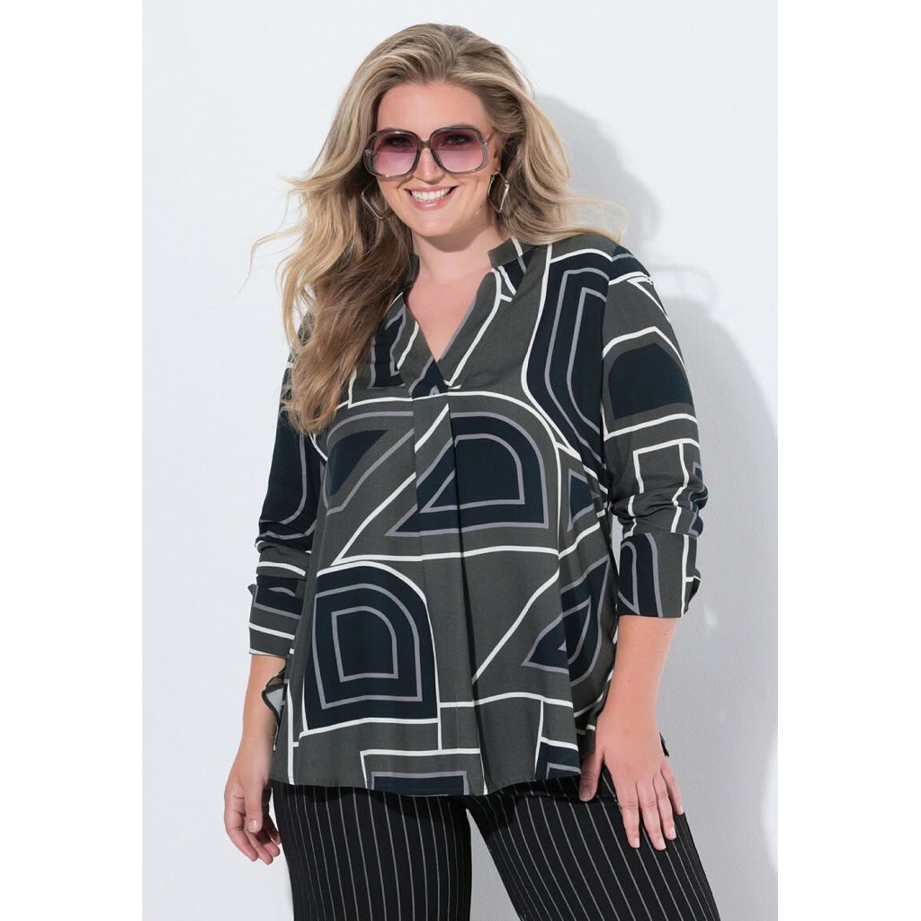 Blus v neck army abs jumbo ld 140 145