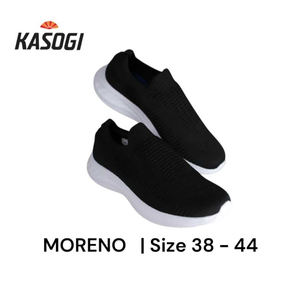 Sepatu Kasogi Pria Dewasa Moreno Slip On Sekolah Kuliah Casual Santai Kerja Moreno