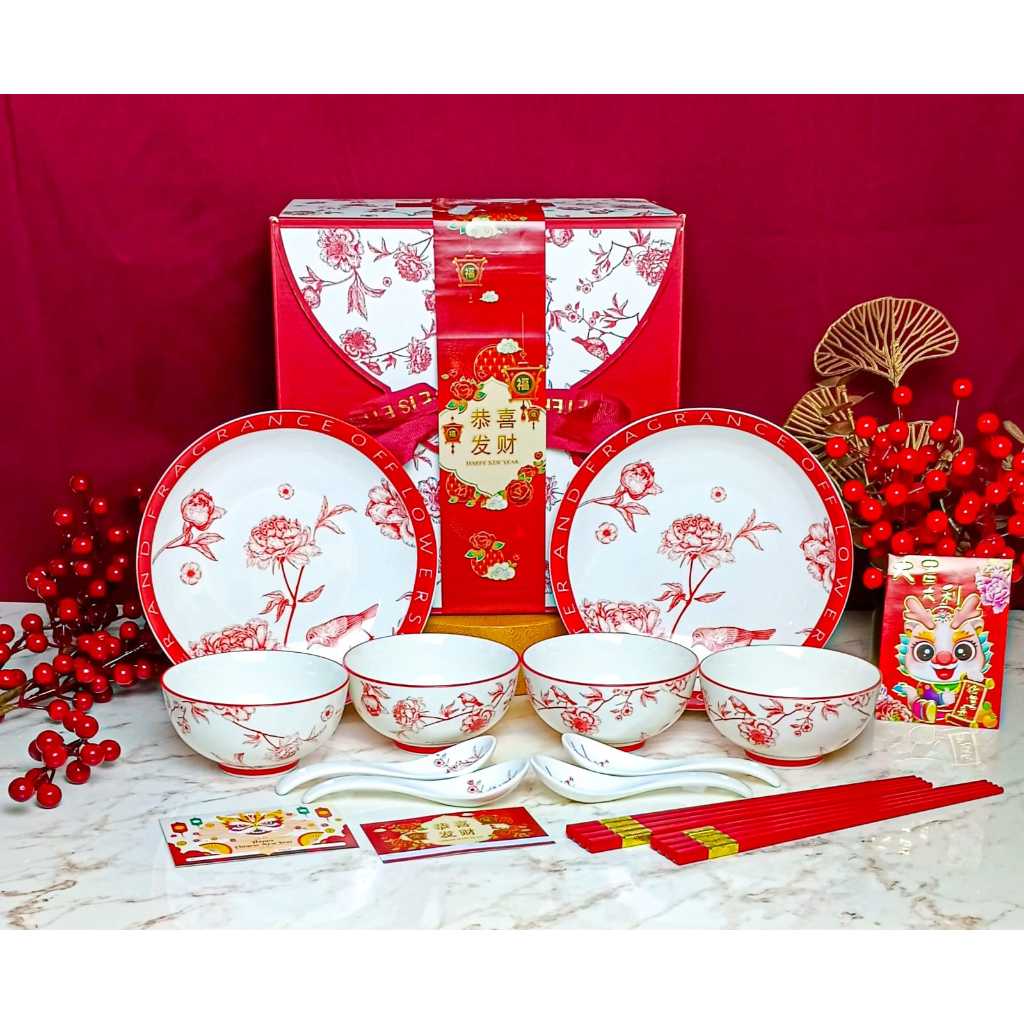 [ HAMPERS CHINESE NEW YEAR ] Hampers IMLEK Piring Mangkuk Premium Set Perlatan Makan / Hampers Eiko 