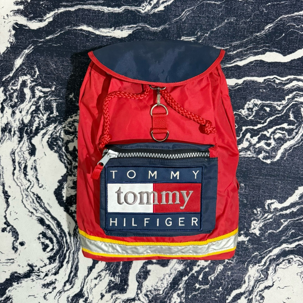 Drawstring tommy hilfiger big flag backpack