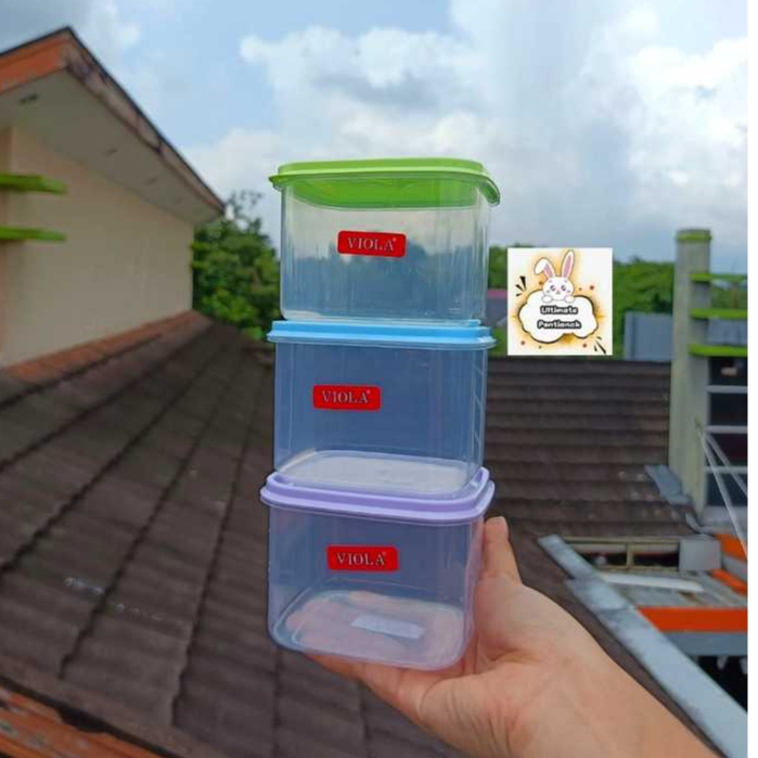 [3 PCS ]Toples Segi Roma Viola 1028 / Toples Mini Serbaguna / Toples Plastik Bening Tutup Warna Ok