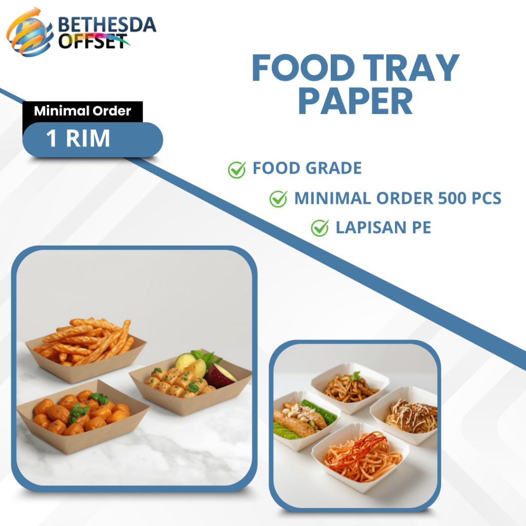 Cetak Food Tray Paper Kemasan Makanan Custom