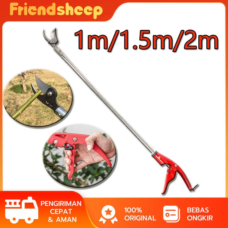 1.5m gunting dahan tarik,Gunting pemetik buah pemetik buah Tree Pruner Galah Tongkat Pemotong Gergaj