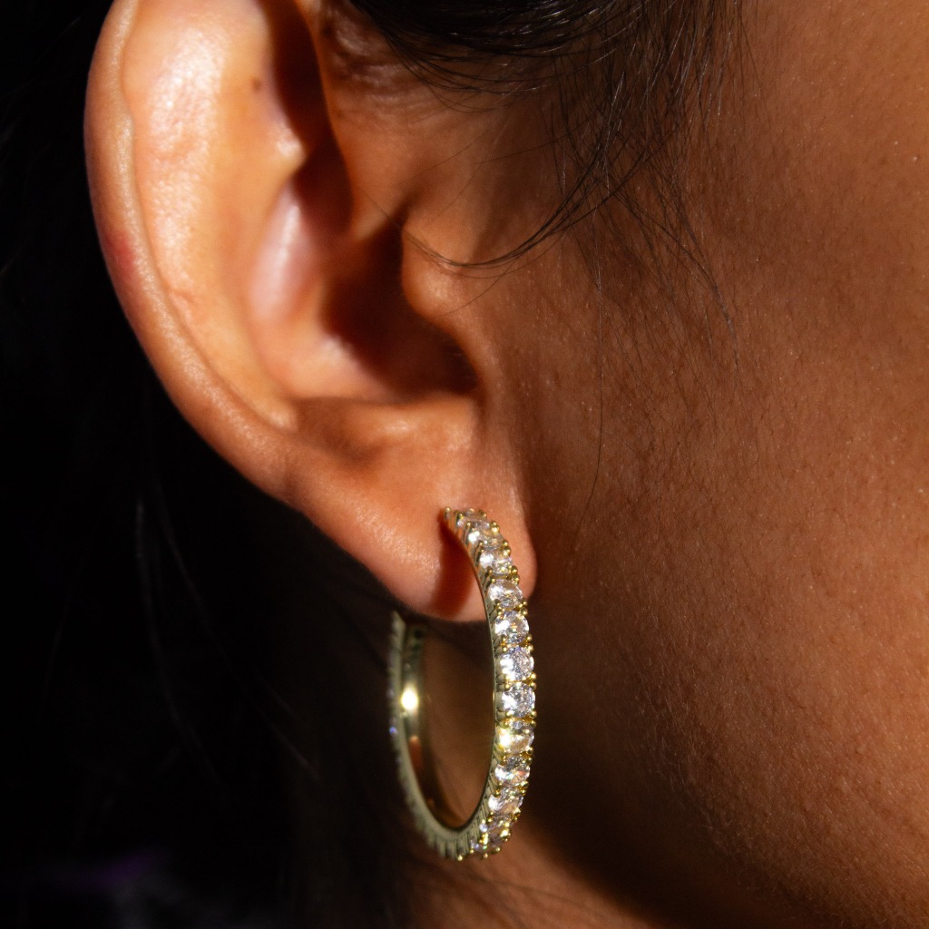 Mispacci - Anting Tennis Chain Hoop - Gold