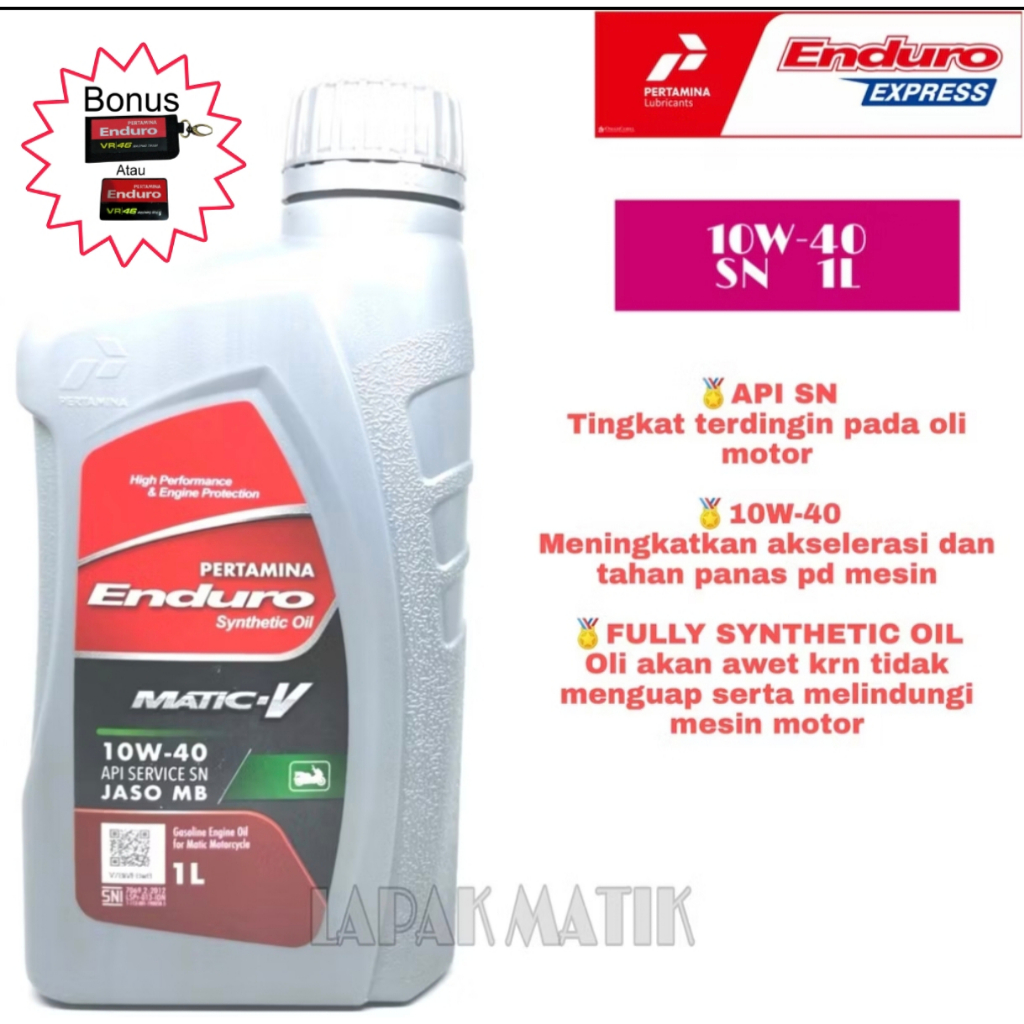 Oli Racing Matik ENDURO MATIC V 1L oli motor Pertamina